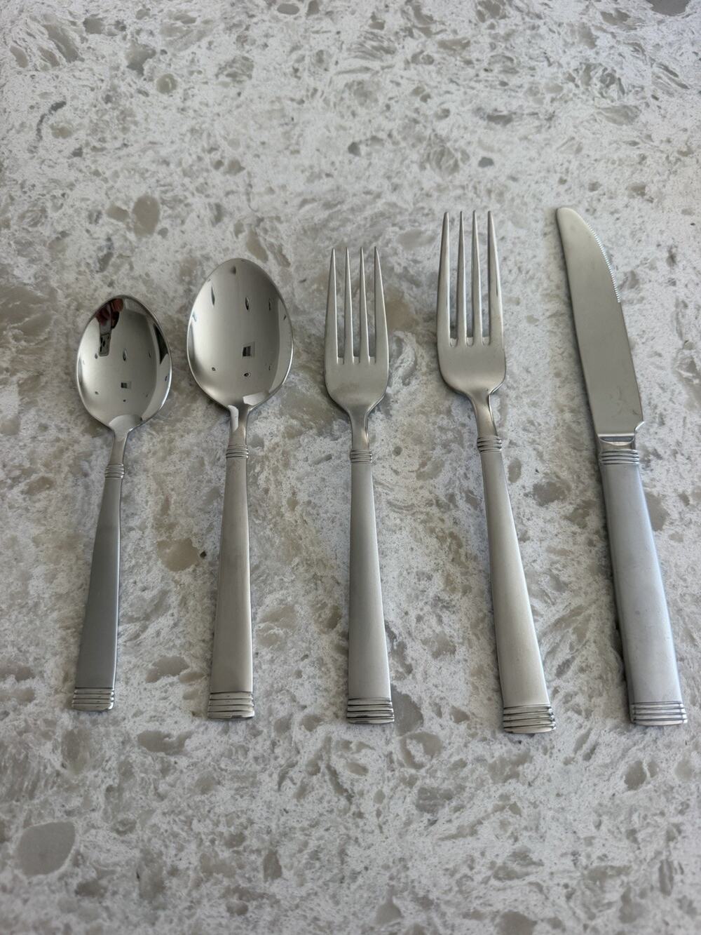 New 48 pcs Wallace 18/10 Stainless Flatware Napoli Frost Stainless Steel